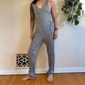 JEN KAO Grey Corset Jumpsuit with Cut-Outs Sz 2